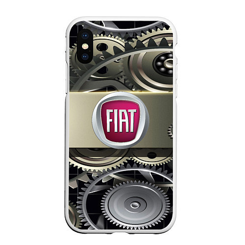 Чехол iPhone XS Max матовый FIAT logo motors / 3D-Белый – фото 1