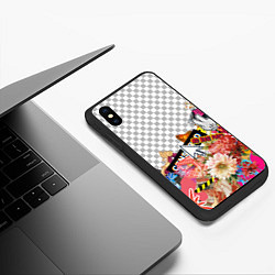 Чехол iPhone XS Max матовый Хаос идей и графический холст, цвет: 3D-черный — фото 2