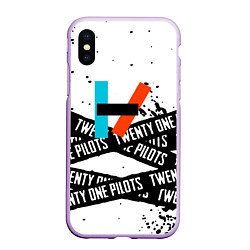 Чехол iPhone XS Max матовый Twenty one pilots rock, цвет: 3D-сиреневый