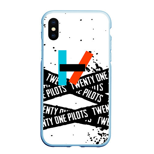 Чехол iPhone XS Max матовый Twenty one pilots rock / 3D-Голубой – фото 1