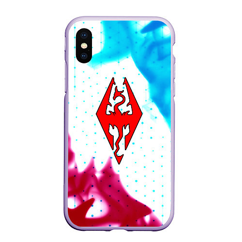 Чехол iPhone XS Max матовый The Elder Scrolls flame / 3D-Светло-сиреневый – фото 1