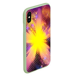 Чехол iPhone XS Max матовый Абстракция цветок, цвет: 3D-салатовый — фото 2