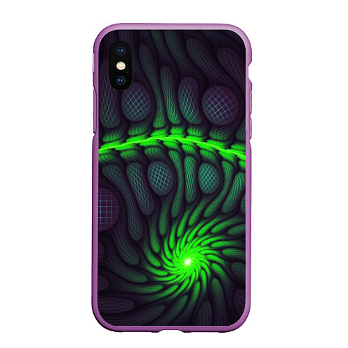 Чехол iPhone XS Max матовый Броня суперчеловека / 3D-Фиолетовый – фото 1