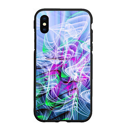 Чехол iPhone XS Max матовый Линии дыма абстракция, цвет: 3D-черный