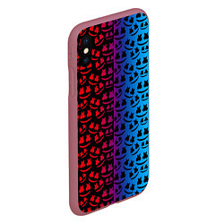 Чехол iPhone XS Max матовый Marshmello gradient, цвет: 3D-малиновый — фото 2