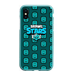 Чехол iPhone XS Max матовый Brawl stars mobile, цвет: 3D-мятный