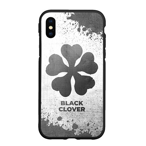 Чехол iPhone XS Max матовый Black Clover - white gradient / 3D-Черный – фото 1