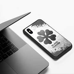 Чехол iPhone XS Max матовый Black Clover - white gradient, цвет: 3D-черный — фото 2