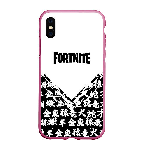 Чехол iPhone XS Max матовый Fortnite japan game / 3D-Малиновый – фото 1