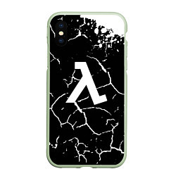 Чехол iPhone XS Max матовый Half life pattern краски, цвет: 3D-салатовый