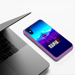 Чехол iPhone XS Max матовый Red Dead Redemption rockstar, цвет: 3D-фиолетовый — фото 2