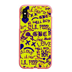 Чехол iPhone XS Max матовый Lil peep rap pattern, цвет: 3D-баблгам