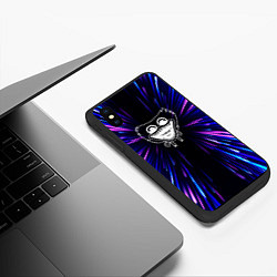 Чехол iPhone XS Max матовый Poppy Playtime neon energy, цвет: 3D-черный — фото 2