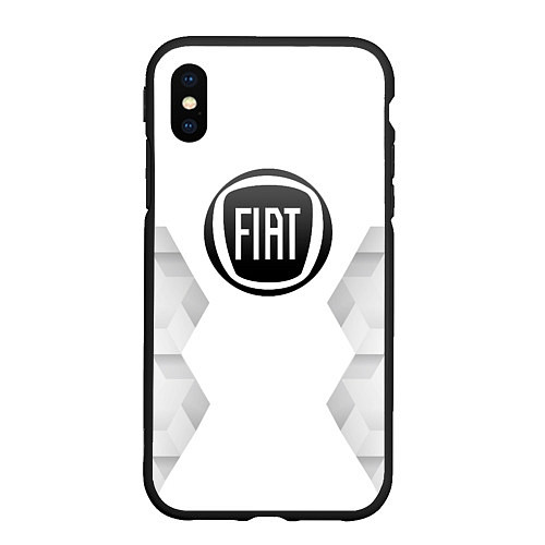 Чехол iPhone XS Max матовый Fiat white poly / 3D-Черный – фото 1