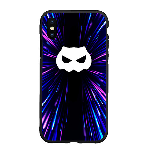 Чехол iPhone XS Max матовый DanMachi neon energy / 3D-Черный – фото 1