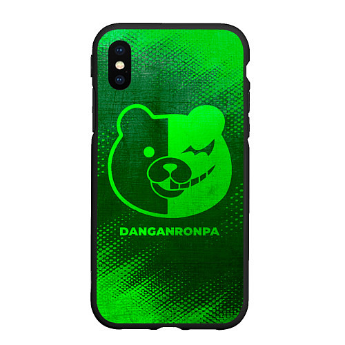 Чехол iPhone XS Max матовый Danganronpa - green gradient / 3D-Черный – фото 1