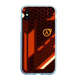 Чехол iPhone XS Max матовый Half life geometry steel metal, цвет: 3D-голубой