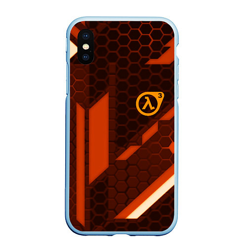 Чехол iPhone XS Max матовый Half life geometry steel metal / 3D-Голубой – фото 1