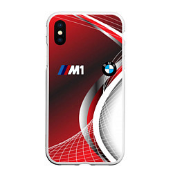 Чехол iPhone XS Max матовый BMW sport geometry motors, цвет: 3D-белый