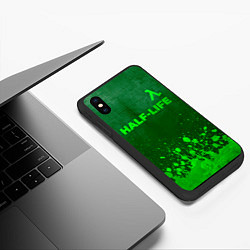 Чехол iPhone XS Max матовый Half-Life - green gradient посередине, цвет: 3D-черный — фото 2