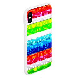 Чехол iPhone XS Max матовый Fortnite color line, цвет: 3D-белый — фото 2