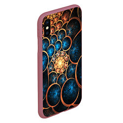 Чехол iPhone XS Max матовый Оптическая абстракция круги, цвет: 3D-малиновый — фото 2