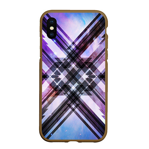 Чехол iPhone XS Max матовый Текстура полосы / 3D-Коричневый – фото 1