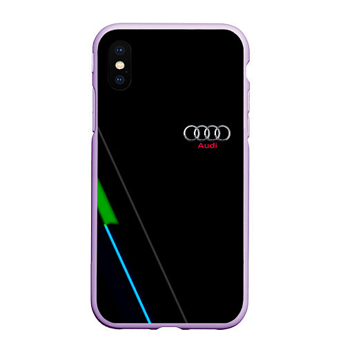 Чехол iPhone XS Max матовый AUDI geometry line / 3D-Сиреневый – фото 1