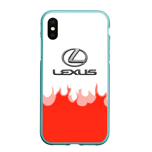 Чехол iPhone XS Max матовый Lexus fire / 3D-Мятный – фото 1