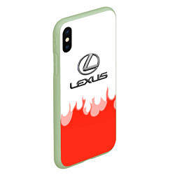 Чехол iPhone XS Max матовый Lexus fire, цвет: 3D-салатовый — фото 2