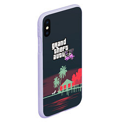 Чехол iPhone XS Max матовый GTA tropix game, цвет: 3D-светло-сиреневый — фото 2