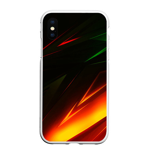 Чехол iPhone XS Max матовый Geometry stripes line color / 3D-Белый – фото 1