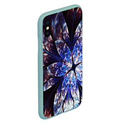 Чехол iPhone XS Max матовый Фрактальный узора стекло, цвет: 3D-мятный — фото 2