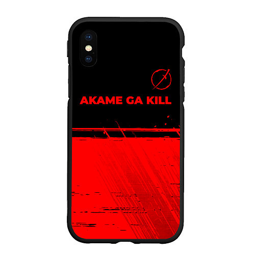 Чехол iPhone XS Max матовый Akame ga Kill - red gradient посередине / 3D-Черный – фото 1