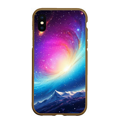 Чехол iPhone XS Max матовый Бескрайний космос, цвет: 3D-коричневый