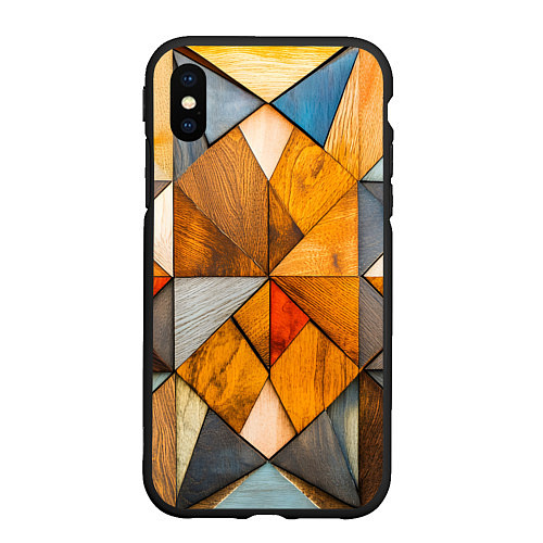 Чехол iPhone XS Max матовый Мозайка / 3D-Черный – фото 1