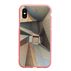 Чехол iPhone XS Max матовый Текстура камень геометрия, цвет: 3D-баблгам