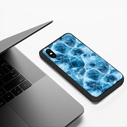 Чехол iPhone XS Max матовый Текстура льда, цвет: 3D-черный — фото 2