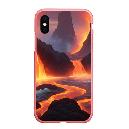 Чехол iPhone XS Max матовый Текущая лава / 3D-Баблгам – фото 1