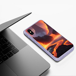 Чехол iPhone XS Max матовый Текущая лава, цвет: 3D-светло-сиреневый — фото 2