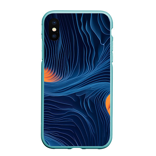 Чехол iPhone XS Max матовый Абстрактная иллюзия / 3D-Мятный – фото 1