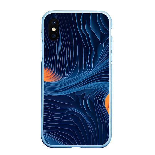 Чехол iPhone XS Max матовый Абстрактная иллюзия / 3D-Голубой – фото 1