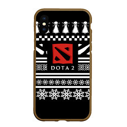 Чехол iPhone XS Max матовый Dota pattern game, цвет: 3D-коричневый