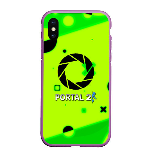 Чехол iPhone XS Max матовый Portal 2 geometry steel / 3D-Фиолетовый – фото 1