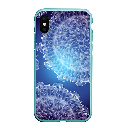 Чехол iPhone XS Max матовый Гигантские морские медузы / 3D-Мятный – фото 1