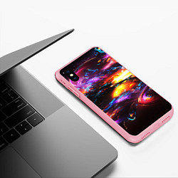 Чехол iPhone XS Max матовый Неоновая абстракция краски, цвет: 3D-баблгам — фото 2