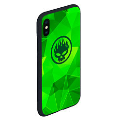 Чехол iPhone XS Max матовый The Offspring green poly, цвет: 3D-черный — фото 2