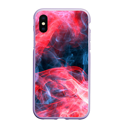 Чехол iPhone XS Max матовый Дымная текстура / 3D-Светло-сиреневый – фото 1