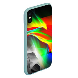 Чехол iPhone XS Max матовый Текстура краски, цвет: 3D-мятный — фото 2