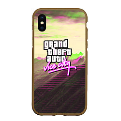 Чехол iPhone XS Max матовый Vice city glitch, цвет: 3D-коричневый